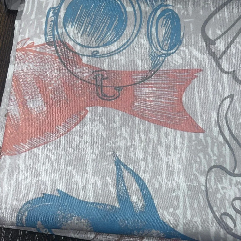 Moda Ocean Adventure Fabric Shower Curtain Nautical coastal sea life beach 71x71